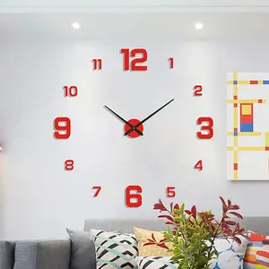 Wall Mounted Clock without Battery, 1 Count DIY Frameless Wall Clock, Modern Design Wall Clock for Living Room Bedroom Home Decor