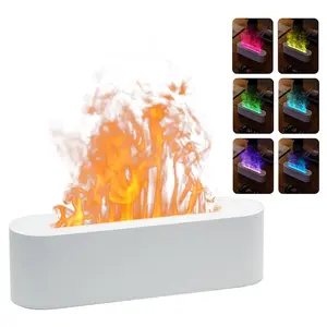 Flame Aromatherapy Diffuser, USB Plug Flame Diffuser Humidifier for Essential Oils with 7 Colors Changing, Fire Diffuser for Home Office Bedroom