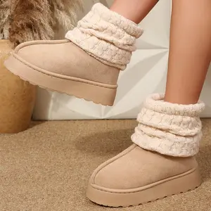 Women's Mid Calf Snow Boots Fuzzy and Plush Warm Snow Shoes Winter Fluffy Cute for Casual Winter Indoor Outdoor