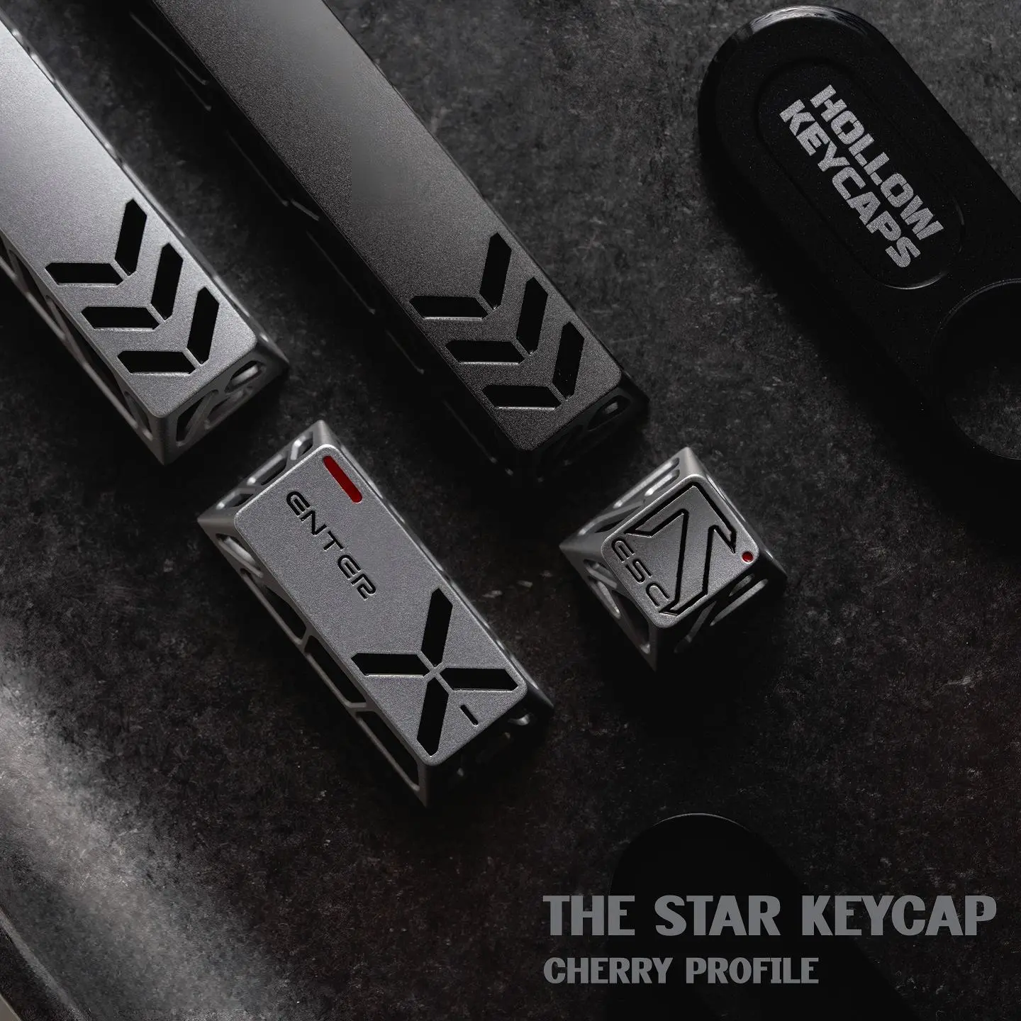 Star Key Metal Keycap - OEM Profile Aluminum Alloy Hollow Keycap | Non-Backlit | CNC Engraved & Color-Filled | Compatible with MX Switches, Mechanical & Magnetic Switches | Keycap Only