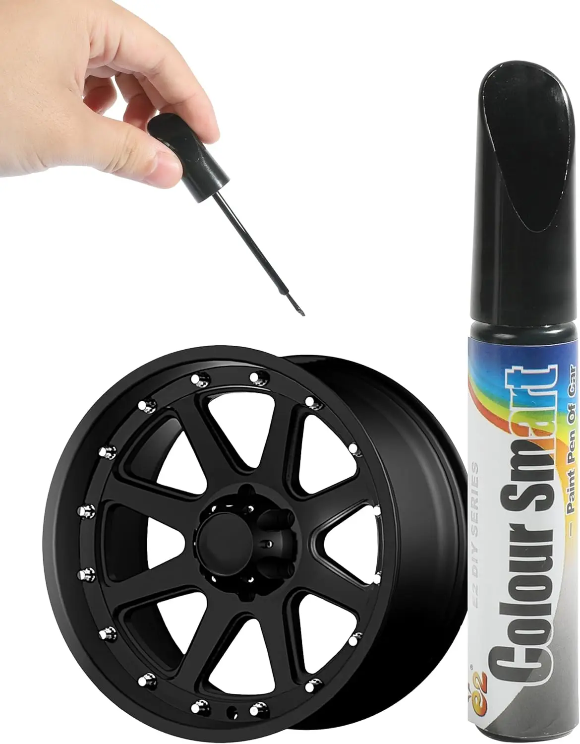 Touch Up Paint for Cars,Wheel Paint,Car Accessories Car Paint Scratch Repair,Car Paint Pen,Car Scratch Remover Pen,Wheel Scratch Fix,Touch Up Paint Pen,Fit for Car Rim Scratch Repair (Black)