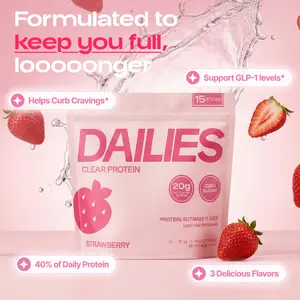 Dailies Clear Protein - 40% Daily Protein - 15 Stick Packs - 0g Sugar - 0g Lactose