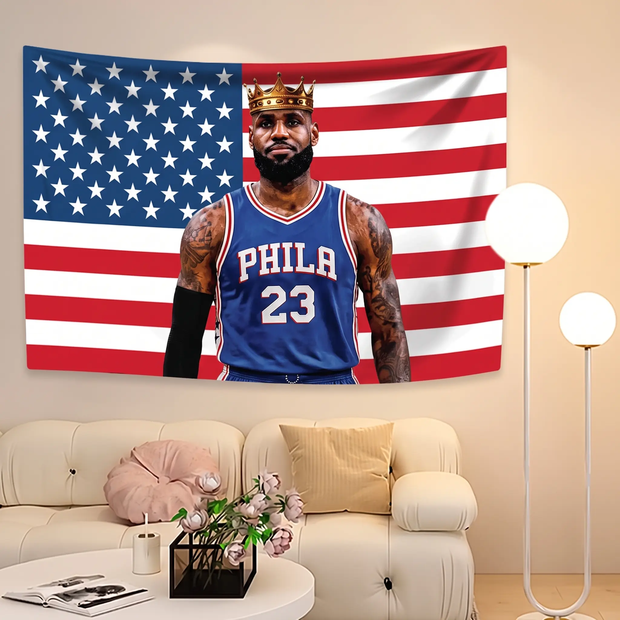 LeBron James Tapestry, Basketball Fan, Wall Decor