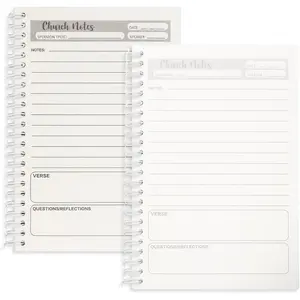 2 Packs Church Notes Notebook,Sermon Notes Notebook,Church Notes Journal,Scripture Notes, 80 Double-Sided Page,Transparent  Hardboard Cover