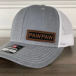 PAWPAW Side Leather Patch Hat Grey/White