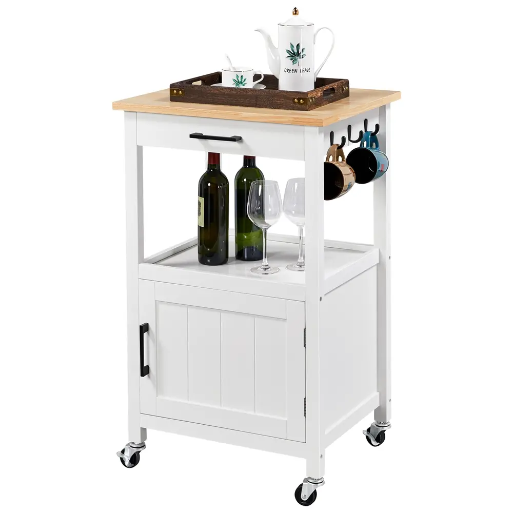 Yaheetech  Kitchen Island Cart Storage Rolling Kitchen Cart W/Wheels for Dining Rooms Kitchens Living Rooms