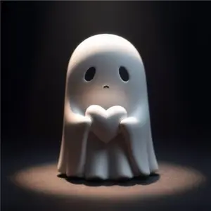 Zcaynger Halloween Middle Finger Ghost Figurine - Cute Resin Statue for Indoor and Outdoor Spooky Home Decor