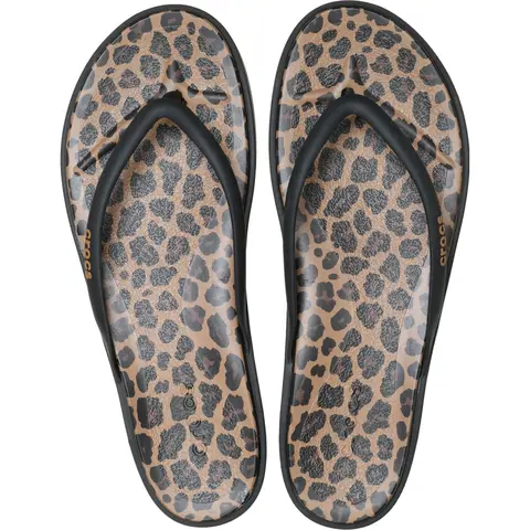 Crocs Women's Miami Round Toe Flip Flops, Summer Sandals - Floral and Animal Prints