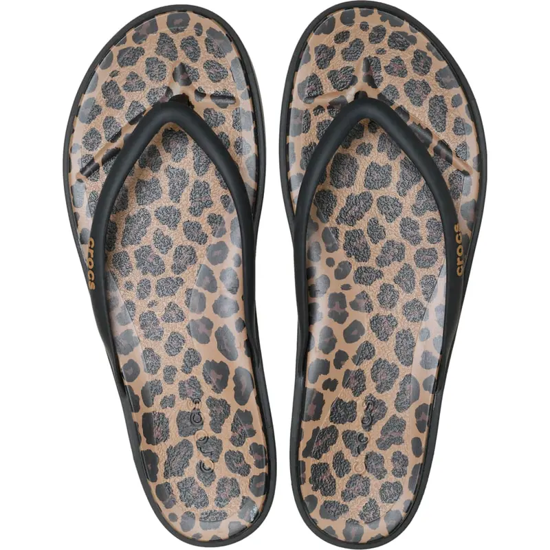 Crocs Women's Miami Round Toe Flip Flops, Summer Sandals - Floral and Animal Prints