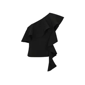 Colette One Shoulder Ruffle Woven Top