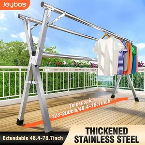 Heavy-Duty Stainless Steel Retractable Clothes Drying Rack, Foldable Indoor Outdoor Laundry Rack for Home Use, 63-78.7 Inch Adjustable Drying Solution