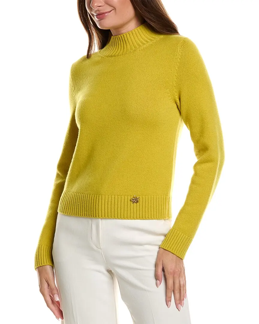 Oscar de la Renta Mock Neck Cashmere Sweater
