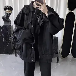 Men's Denim Jacket 2025 Spring Autumn Versatile  Outerwear Jacket Black Classic