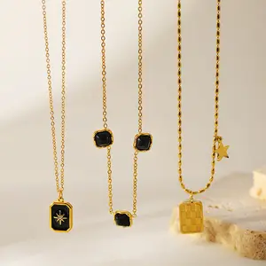 Starlight diamond necklace, niche style, light luxury collarbone chain, zircon chessboard accessory, high-end jewelry for women