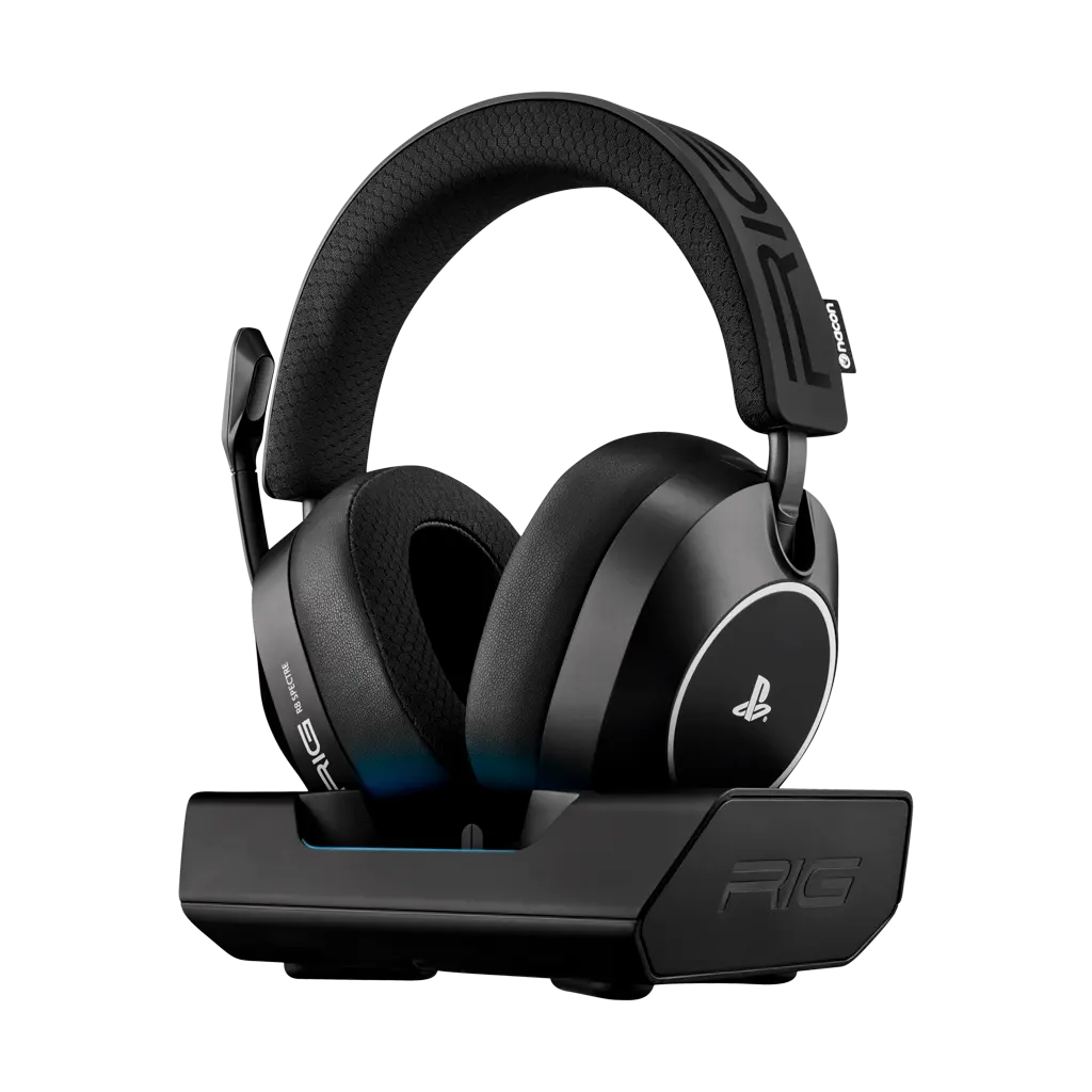 RIG - R8 PRO HS Dual Wireless Over-Ear Gaming Headset wGraphene Drivers & Base Station for PS5, PS4, PC, Switch - Black