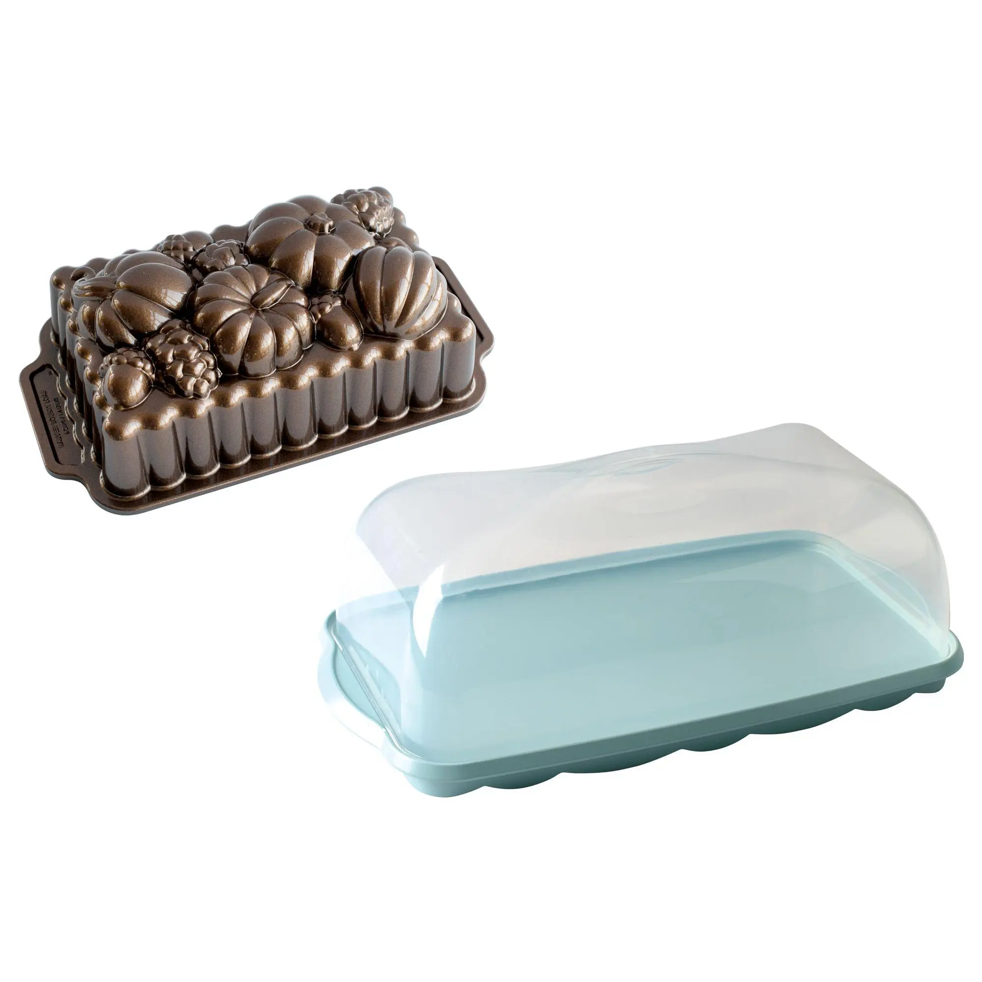 Nordic Ware Harvest Bounty Loaf Pan & Loaf CakeKeeper Nordic Ware Harvest Bounty Loaf Pan & Loaf CakeKeeper