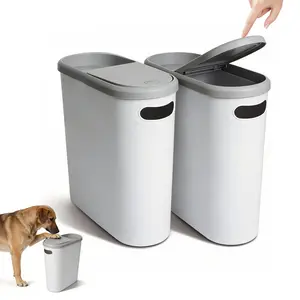 2 Pack 10L/2.64 gal Trash Can Large Capacity Bathroom Waste Bin One-touch Opening Space Saving design For Bedroom Kitchen