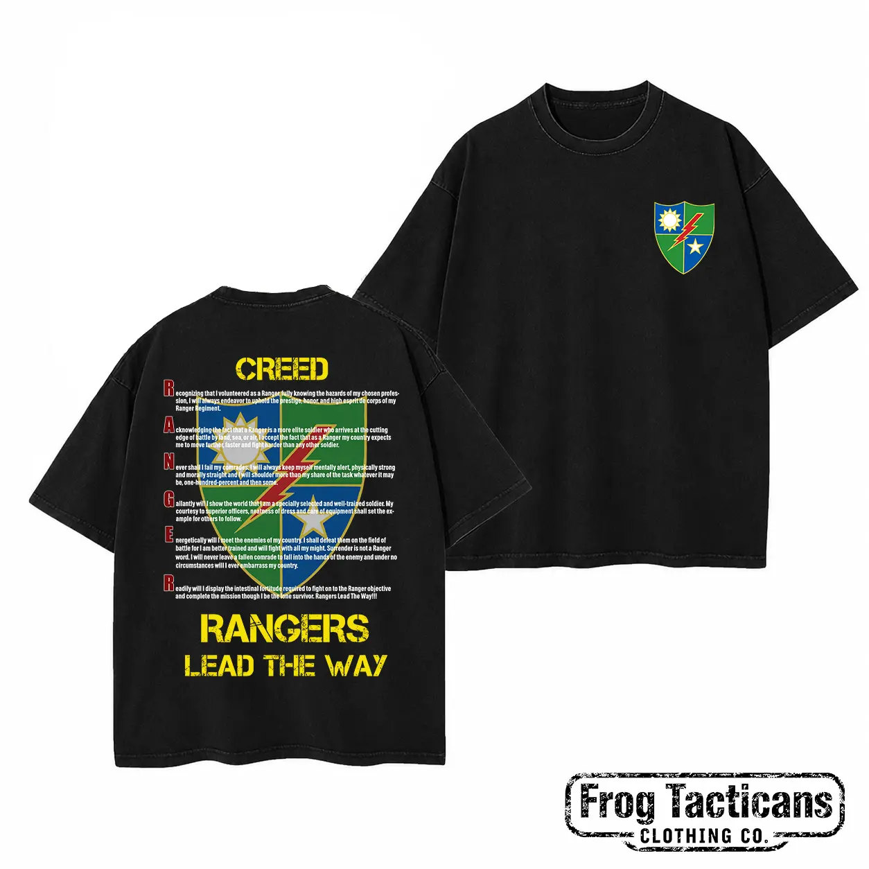 US Army 75th Ranger Regiment T Shirt Creed Lead The Way Retro Tactical Shield Poem Graphic Tee Gift