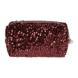 VOCOSTE 1pc Women's Portable Sequin Makeup Bag for Business Travel Vacation