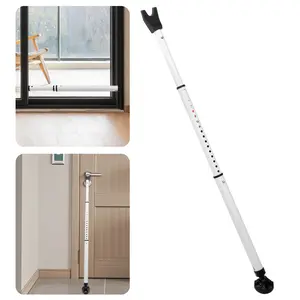 Door Security Bar Adjustable Heavy Duty Door Jammer for Front Door and Sliding Patio Door Home Security Device for Apartment Travel White 1 Pack