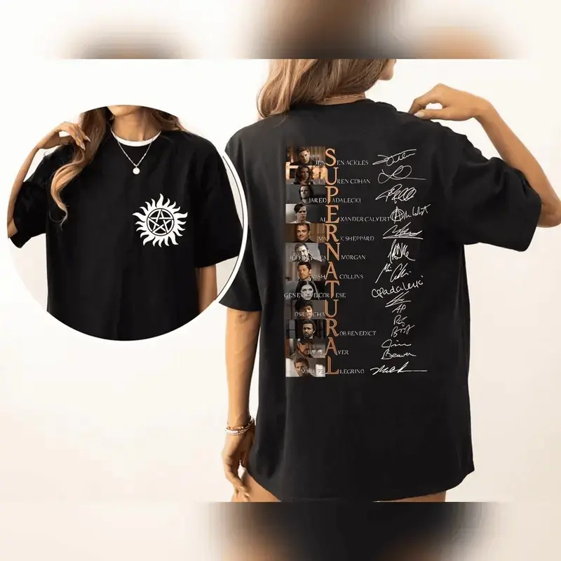 Supernatural T-Shirt Supernatural Vintage T Shirt Gift For Woman And Man Unisex T-Shirt Sweatshirt Hoodie Casual Cotto Tee for Life Cotton Soft