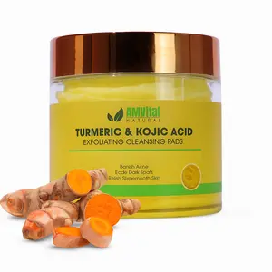 AMVital Turmeric Cleansing Pads with Kojic Acid for Dark Spots Facial Acne facial Repair Cleanser Exfoliating  kojic acid lemon comfort facial wash