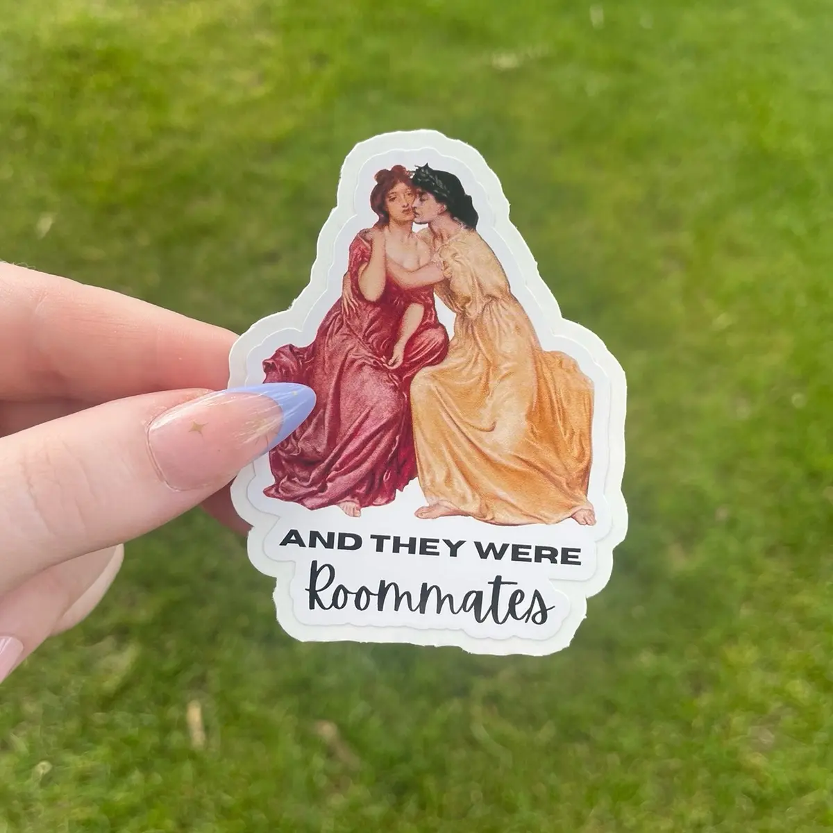And they were Roommates, Lesbian sticker of Sappho and Erinna, wlw gift for girlfriend