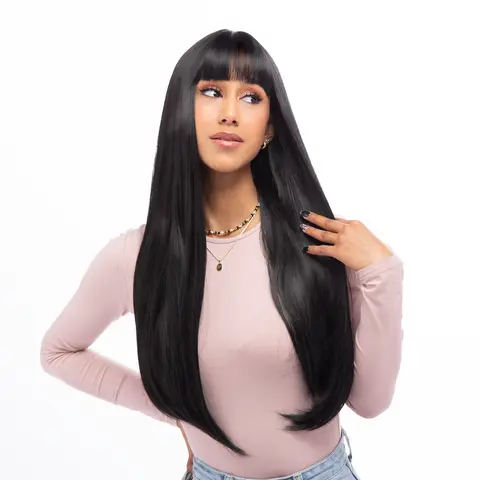 26-Inch Jet Black Straight Synthetic Wig | 【Heat Resistant】 【Cap Included】 | #41FSGA