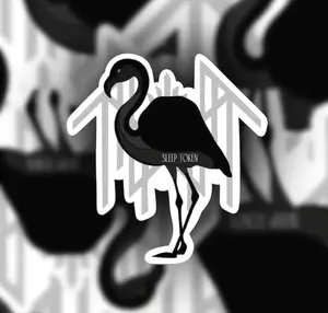 Flamingo Sleep Token Fan Art Sticker, Music Bumper Vessel Fan, Laptop Water Bottle Decal Sticker