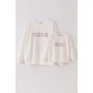 White mini embroidery mom&me sweatshirt