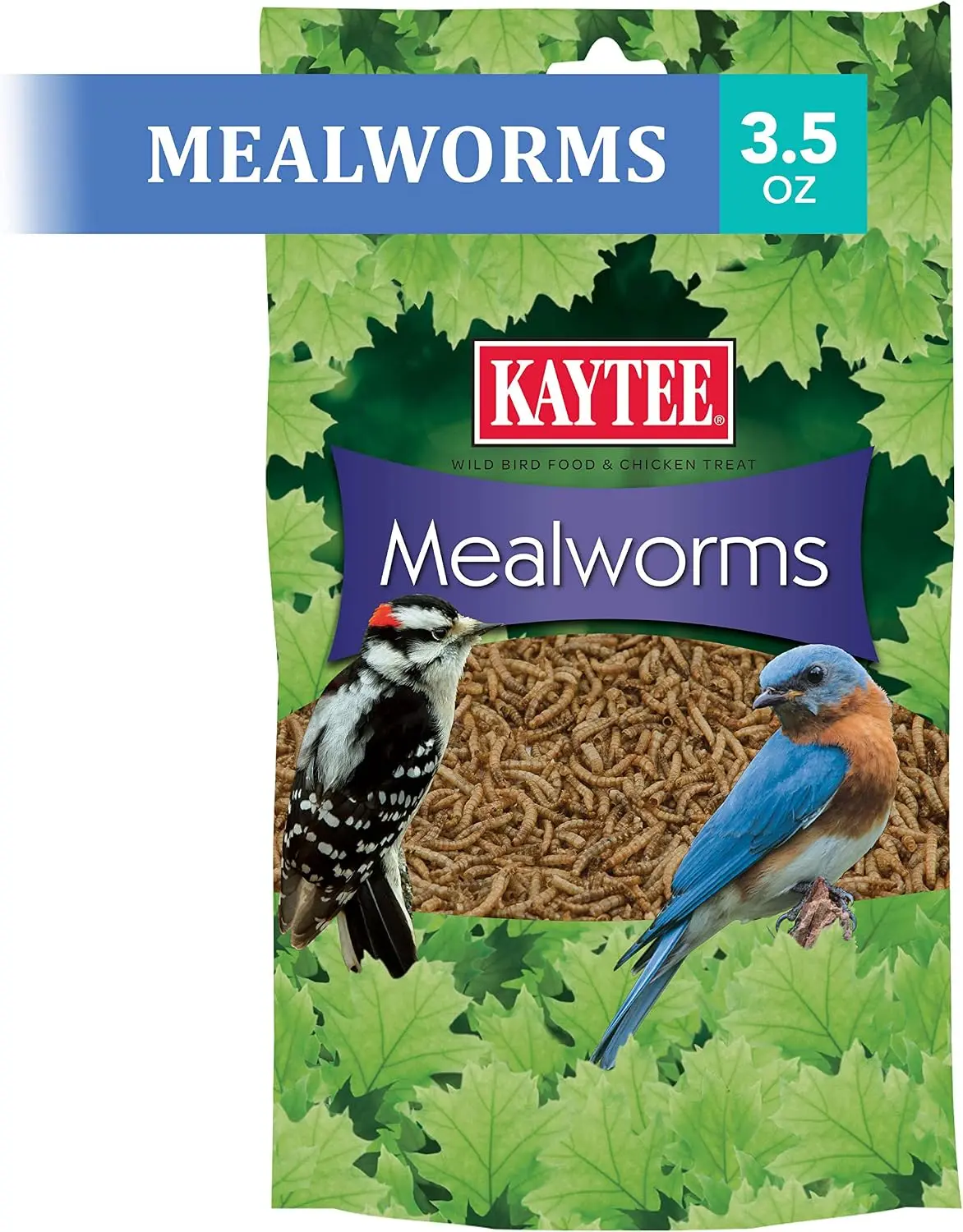Kaytee Wild Mealworms Bird Food - For Bluebirds, Wrens, Robins, Chickadees, Woodpeckers, Cardinals & Chickens - 3.5 oz Pet Supply