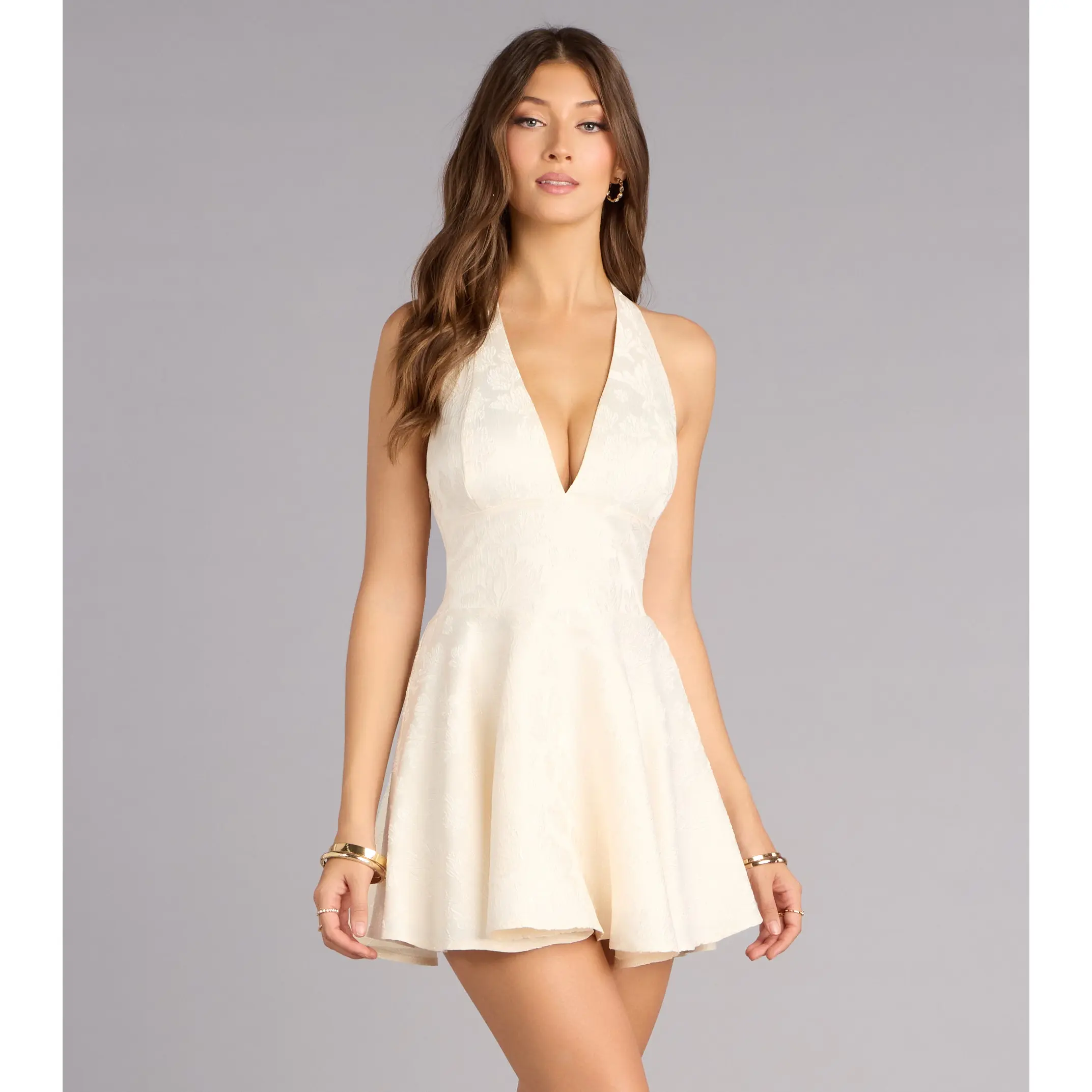 Effortlessly Lovely Jacquard Skater Dress - TikTok Shop