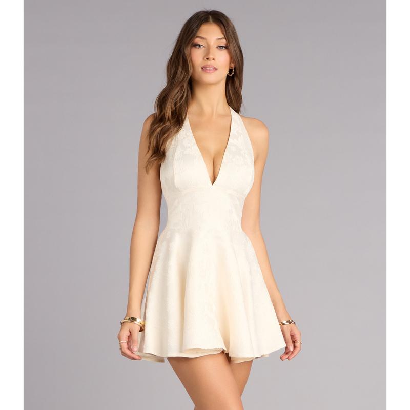 Effortlessly Lovely Jacquard Skater Dress