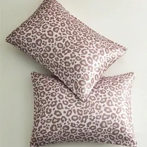 Leopard Print Pillowcase, 2 Counts/set Soft Comfortable Pillow Cover, Pillow Protector for Home Bedroom Dormitory Hotel Salon
