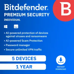 Bitdefender Premium Security Family - New range | 5 devices | 1 year |