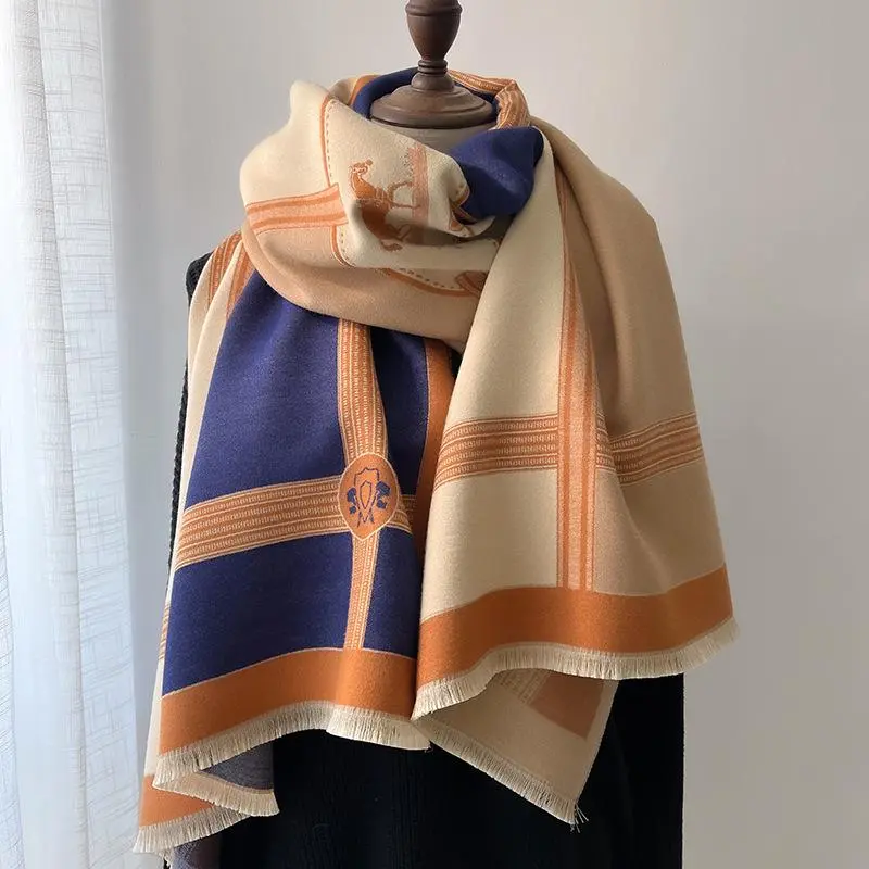 Luxury Winter Scarf Women Cashmere Warm Pashmina Brand Foulard Female Shawls Wraps Thick Soft Bufanda Poncho Scarves Stole 2025