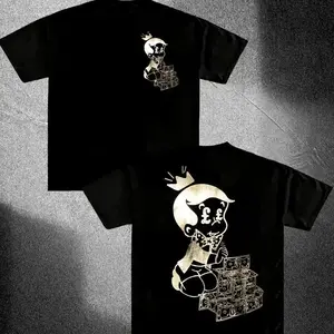 FEEGO Y2K Aesthetic Richie Rich Hustle T-Shirt - Heavyweight 100% Cotton Oversized Graphic Tee