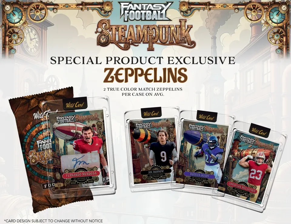 2026 Wild Card Fantasy Football Steam Punk Hobby Trading Cards RY