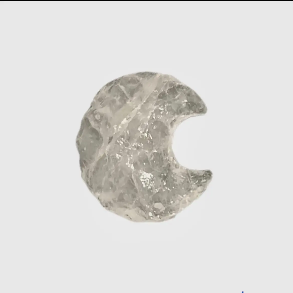 Clear Quartz Crescent Moon Crystal Carving