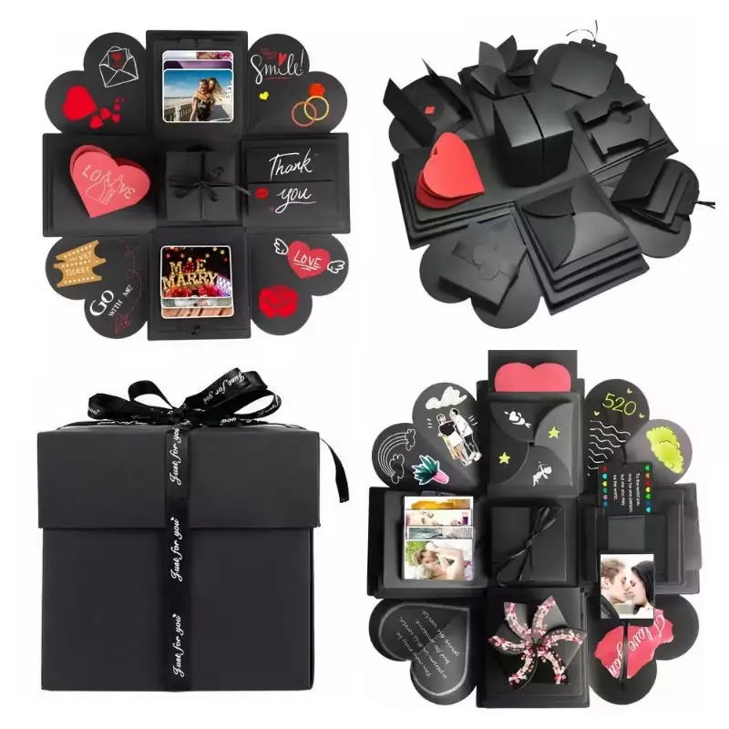 DIY Explosion Scrapbook Photo Album Gift Box, Perfect for Valentine's Day, Weddings & Anniversaries, Commemorate Memories, Craft Paper, Decor, Handmade Gifts