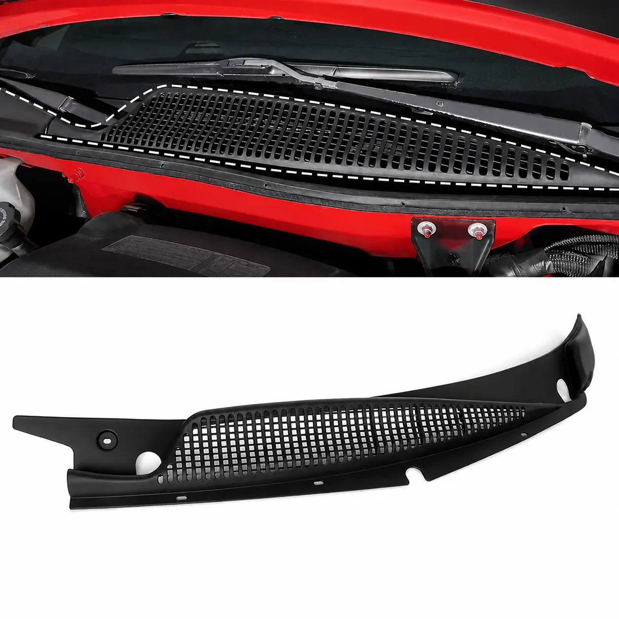 Black Driver Side Windshield Wiper Cowl Panel For Chevrolet Express 1500 2500 3500 For GMC Savana 1500 2500 3500 1996-2020 Air Inlet Vent Grille Replacement 25826329