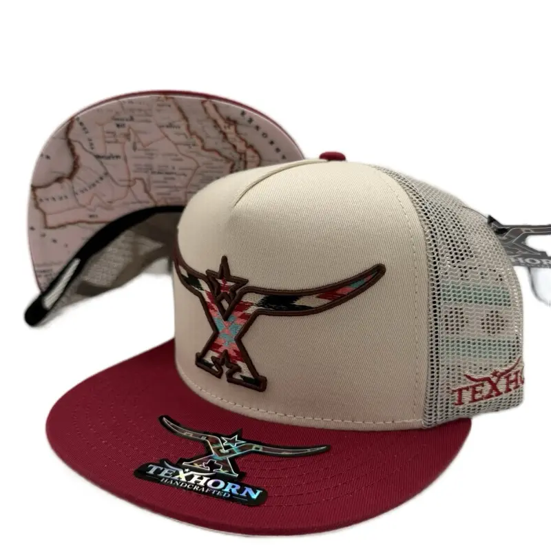 TEXHORN STYLE JIMENEZ HANDCRAFTED CAPS with Unique Horn Design and Mesh Back for Comfort