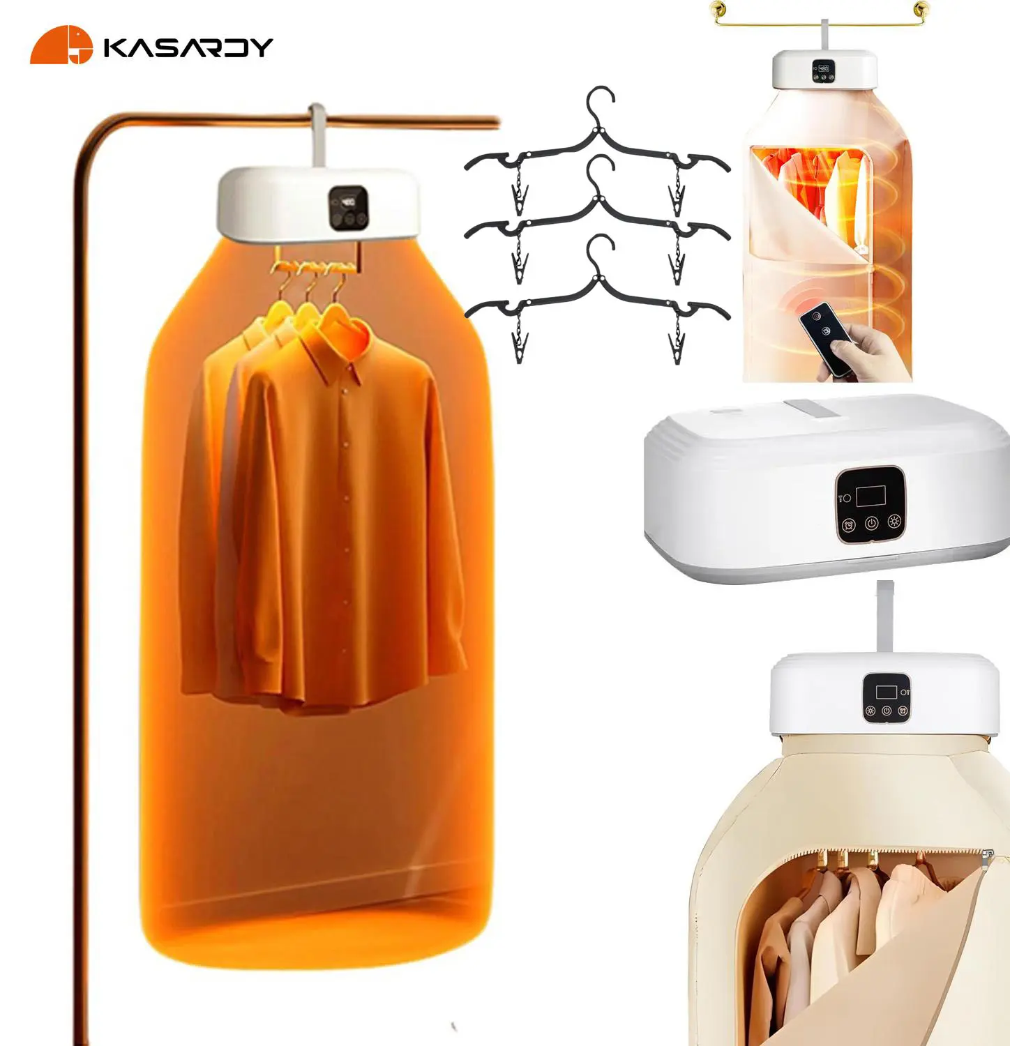 KASARDY Foldable Portable Clothes Dryer with Remote Control, Electric Dryer bag, Small Compact Design for RV, Travel & Home Use, Lightweight and Compact Dryer
