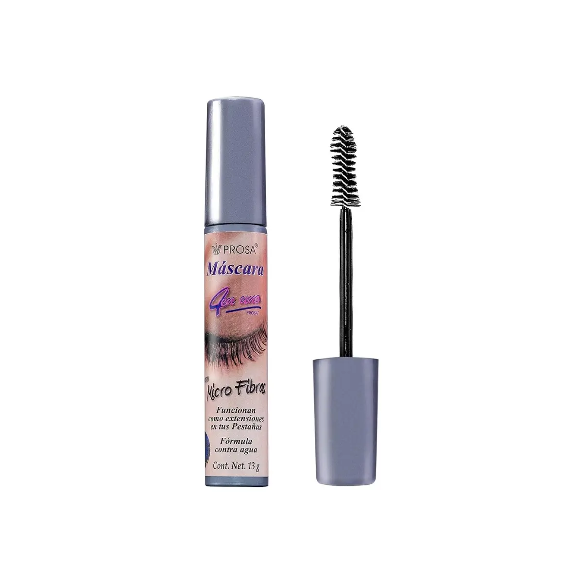 Prosa Clothing 4-in-1 Microfiber Mascara for Dramatic Lashes, Volumizing Cream Formula with Jojoba Oil, Waterproof Longlasting & Flawless Finish, 4g, Lengthening Mascara, Cosmetic, Daily, Lightweight, Adults, Long Lasting Mascara
