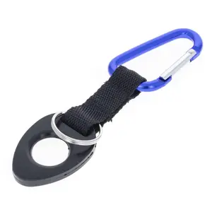 ASR Outdoor 6mm Water Bottle Holder with Blue Aluminum Carabiner Attachment Drinkware Plastic