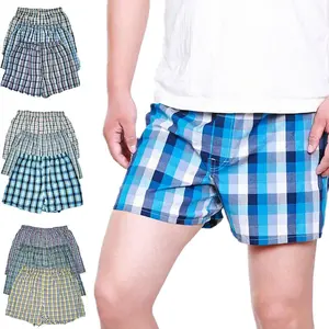 3-9 Pack Mens Boxer Briefs Shorts Underwear Trunk Check Plaid Cotton Size M-2XL Menswear Day Soft Stylish