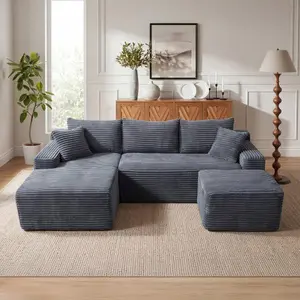 Niccae 94.5" Cloud Modular Sectional Sofa Couch with L-Shape Chaise,Modern Minimalist Upholstered Couches for Living Room Bedroom,Deep Seat Corner Couch,No Assembly Required huge