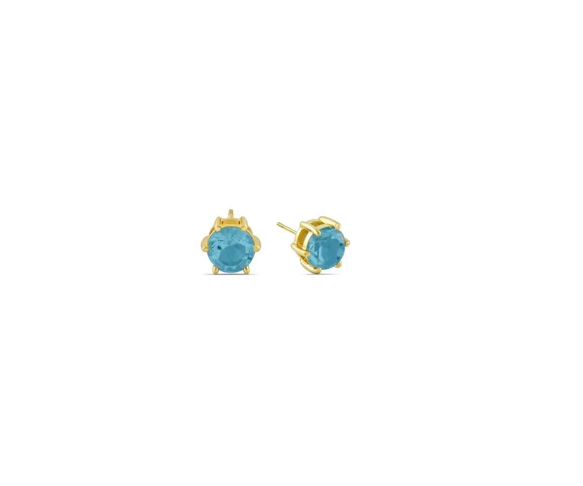 Blue Topaz Stud Earrings