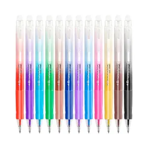 Colors Retractable Erasable Gel Pens, 0.5mm Fine Point Heat Erasable Pens, Aesthetic Cute Erasable Pens for Students Writing Note Taking