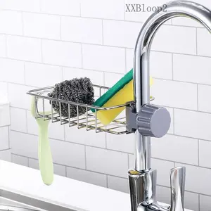 3in1 Kitchen Faucet Organizer Rack - Sponge Holder, Scrub Daddy Sponge, Dish Brush Stand, Soap Holder, Stainless Steel Multifunction Sink Caddy kitchen sink sponge  holderXXBloop210